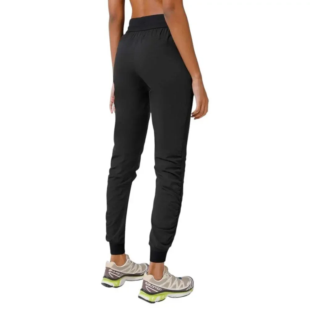 Lululemon High Rise Travel Joggers Size 2 Black Swift Woven Pull On Pants